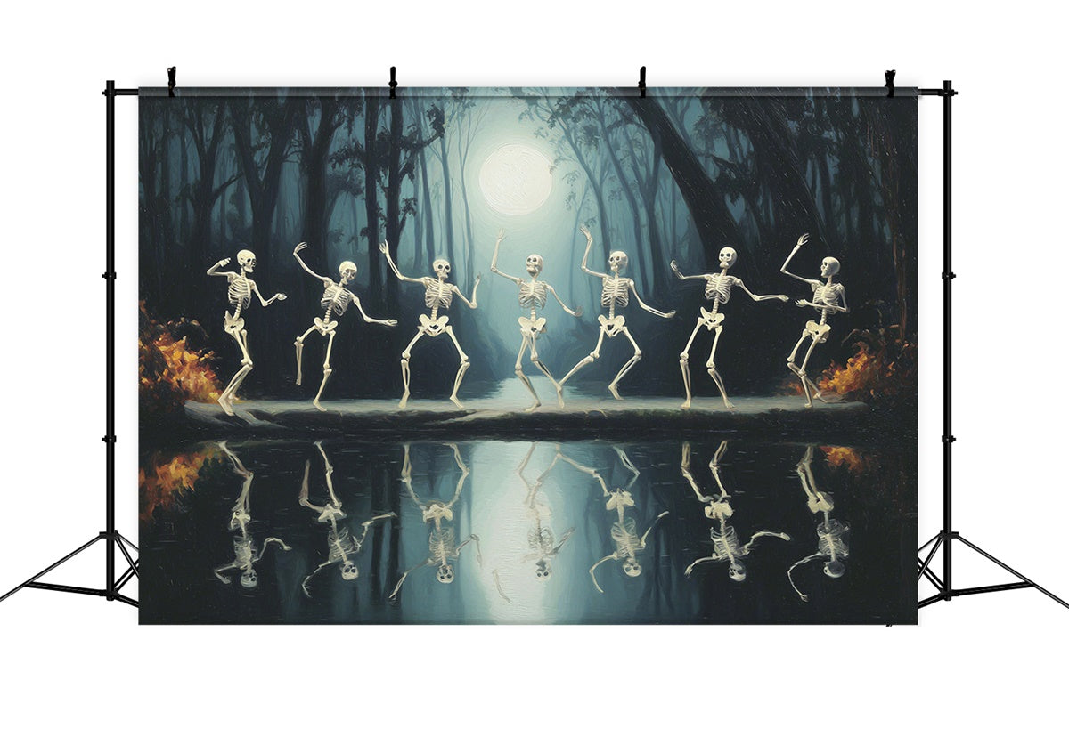 Toile de fond Photo Halloween Danse de Squelettes au Clair de Lune MRR7-21