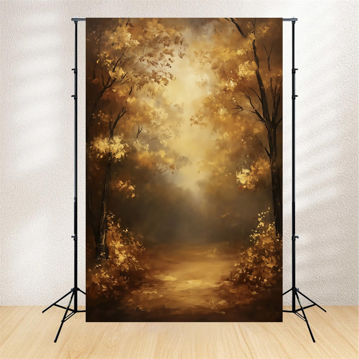 Toile de fond Peinture Forêt Ambre Lumineuse MRR7-210