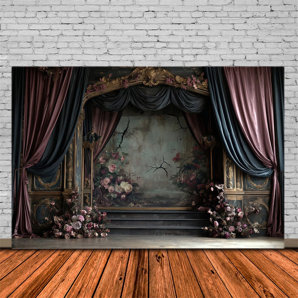 Toile de fond Vintage Décadence Royale Fleurie Baroque MRR7-211