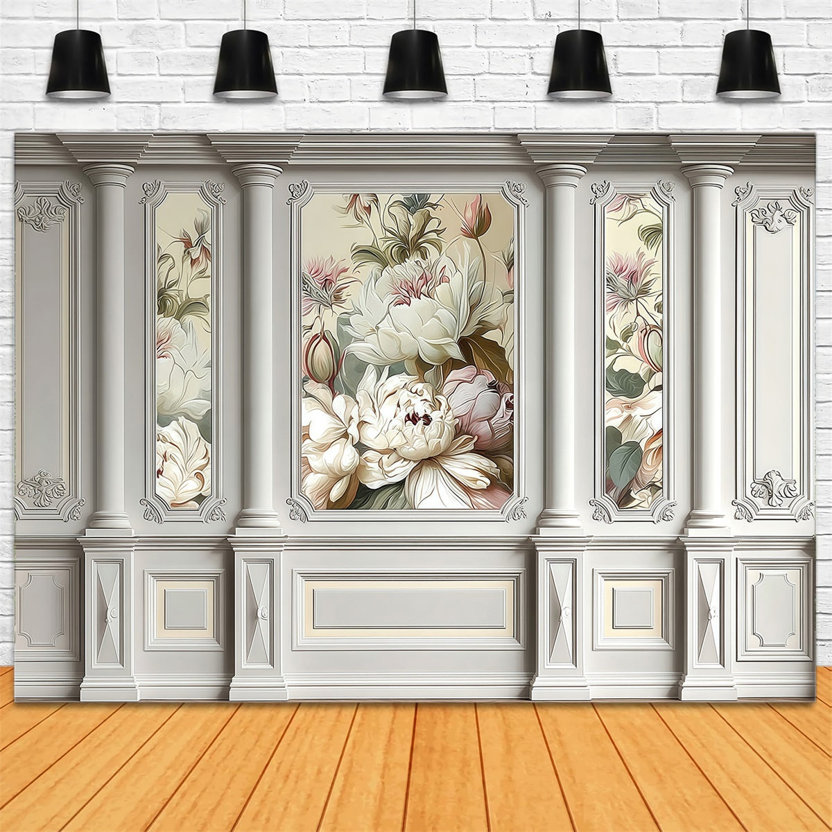 Toile de fond Vintage Mur Sculpté Jardin Rococo MRR7-216