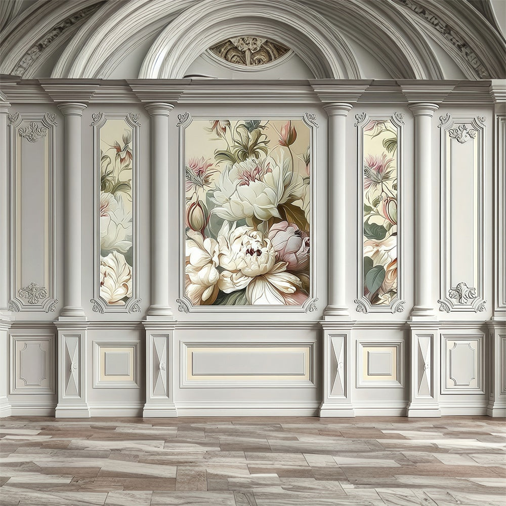 Toile de fond Vintage Mur Sculpté Jardin Rococo MRR7-216