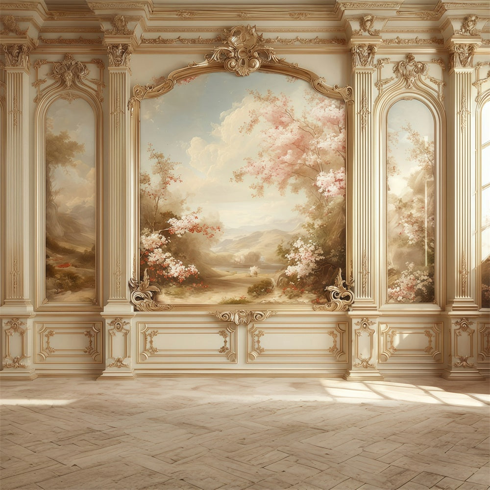 Toile de fond Vintage Mur Palais Jardin Scénique MRR7-217