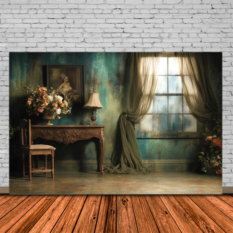 Toile de fond Photo Vintage Salle Fleurie Victorienne MRR7-220