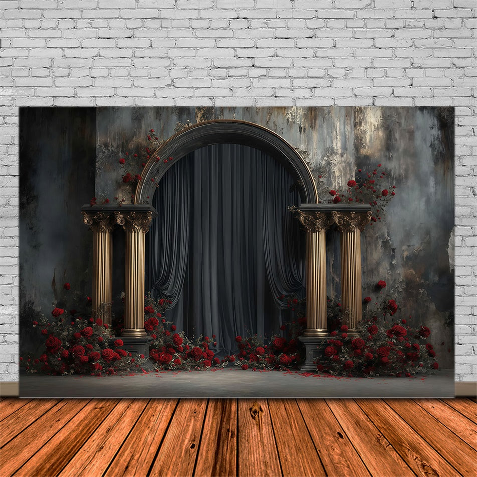 Toile de fond Photo Vintage Romance Sombre Arche MRR7-221