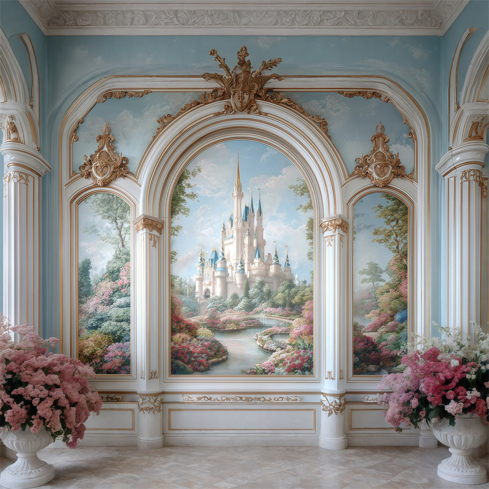Toile de fond Vintage Mur Vue de Palais Magique MRR7-228