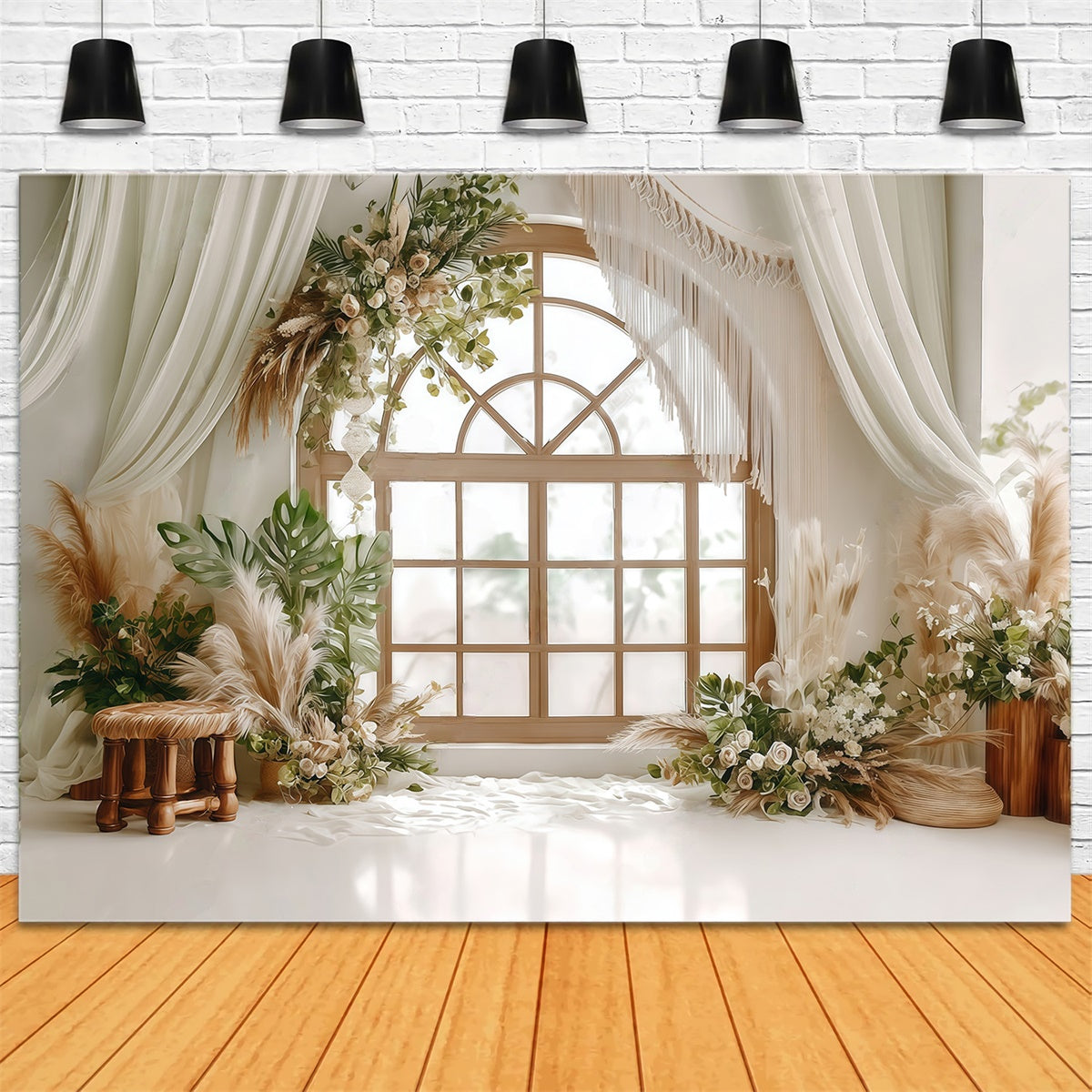 Toile de fond bohème Fenêtre Charme Rustique MRR7-244