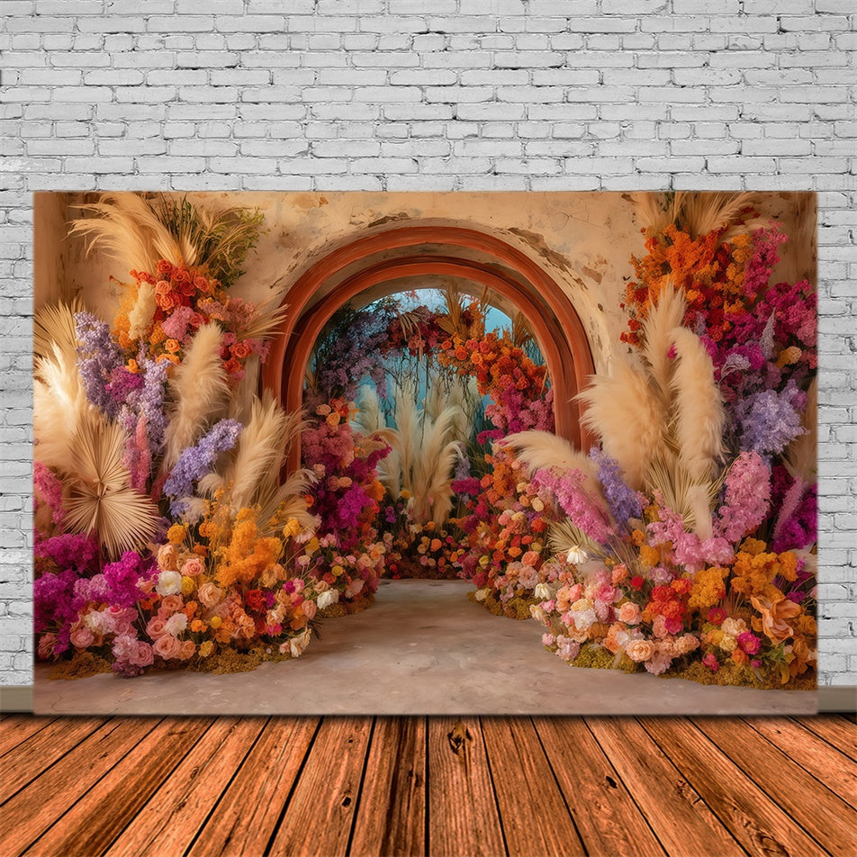 Toile de fond bohème Floraison Carnaval au Coucher du Soleil MRR7-246