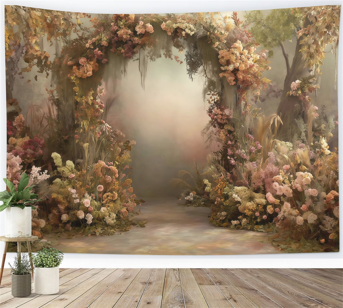 Toile de fond bohème Sentier Crépusculaire Jardin MRR7-249