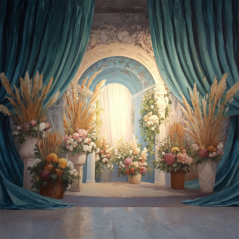 Toile de fond photo bohème Cour Vintage Florale MRR7-250