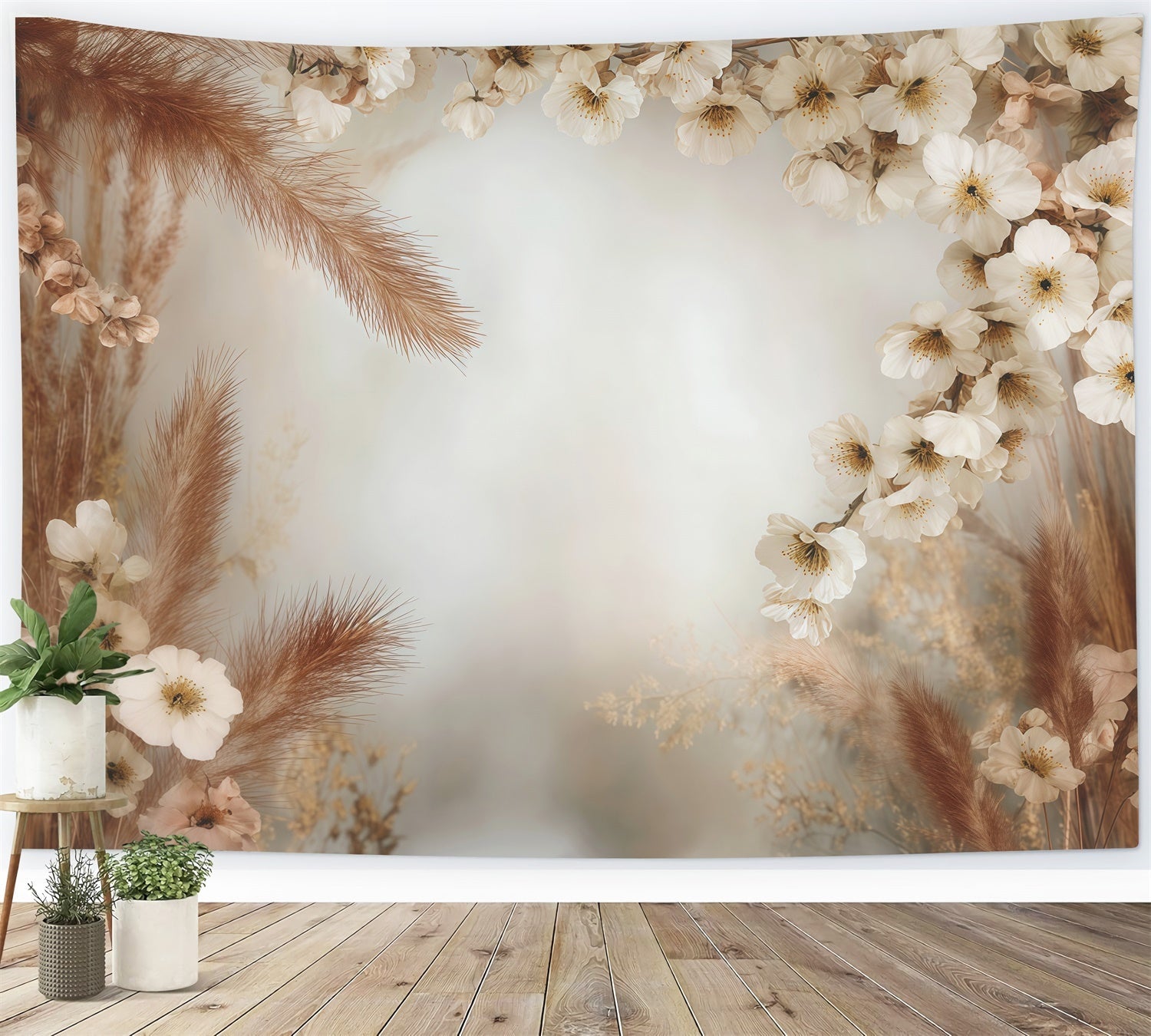 Toile de fond bohème Murmure Pétales Beige MRR7-255