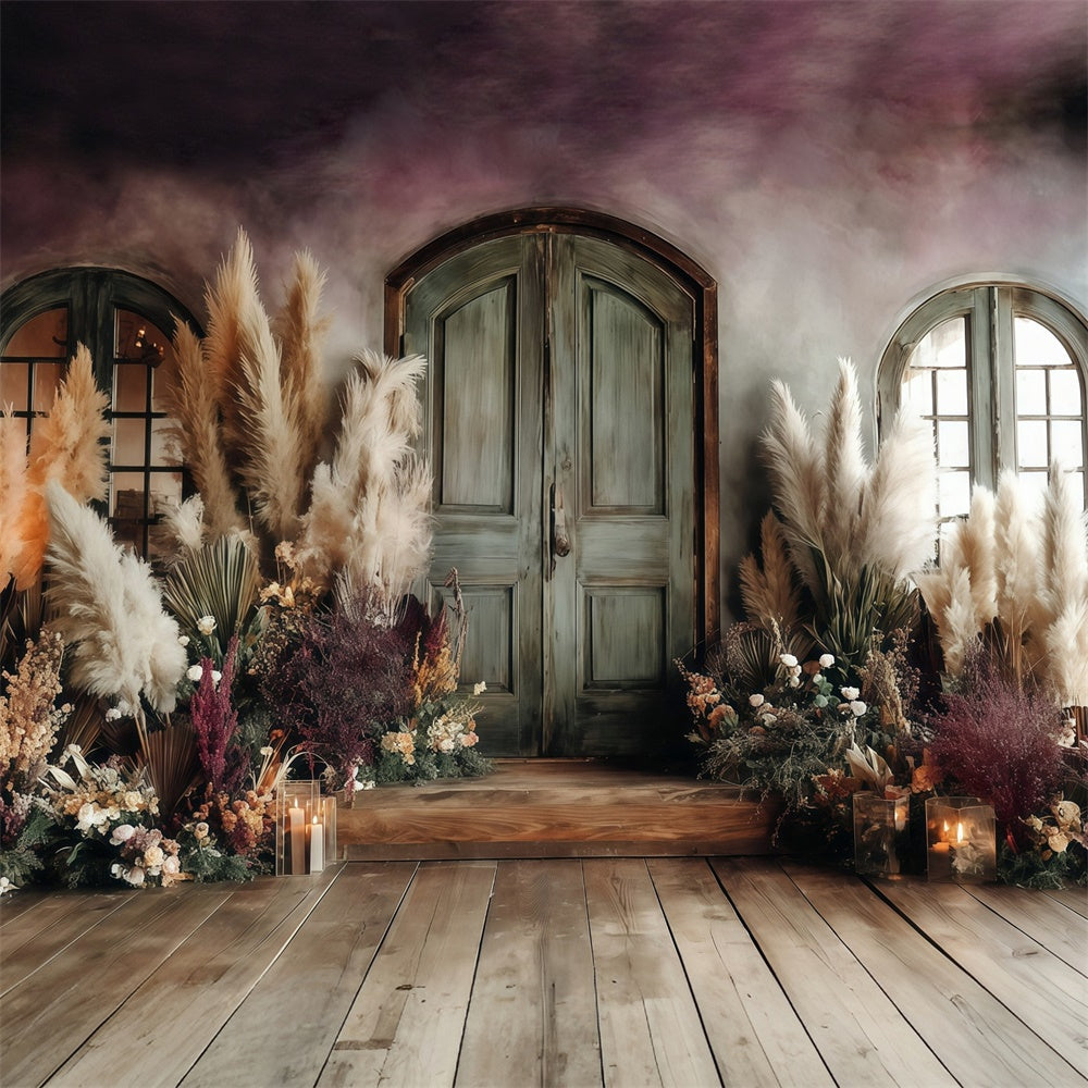 Toile de fond bohème Porte Crépuscule Rustique MRR7-263