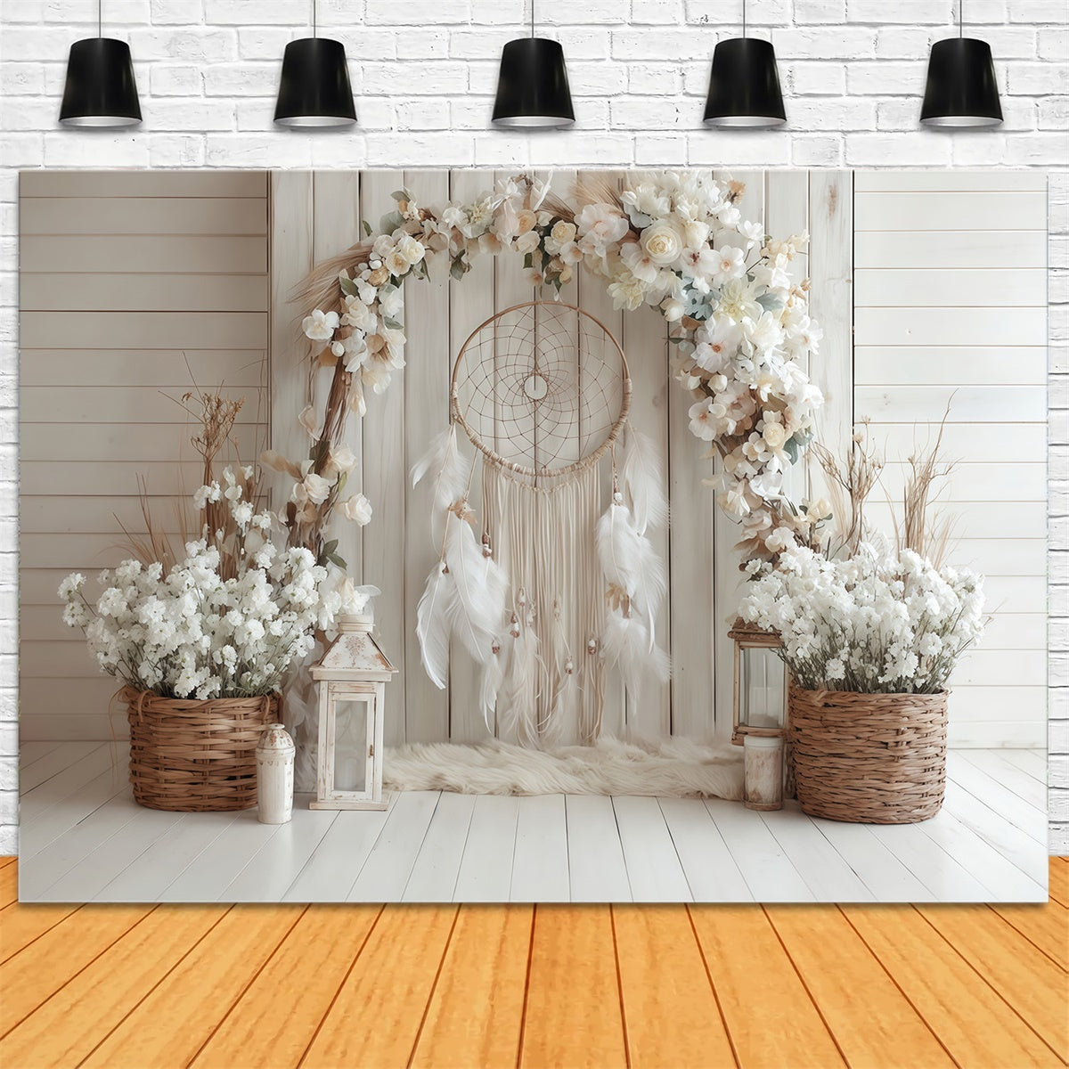 Toile de fond bohème Bois Floral Charme Photographie MRR7-264