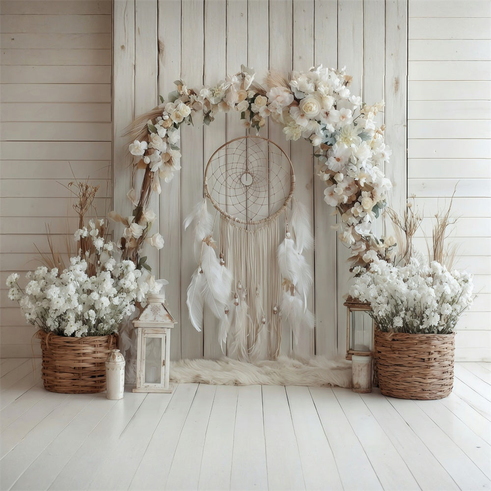 Toile de fond bohème Bois Floral Charme Photographie MRR7-264