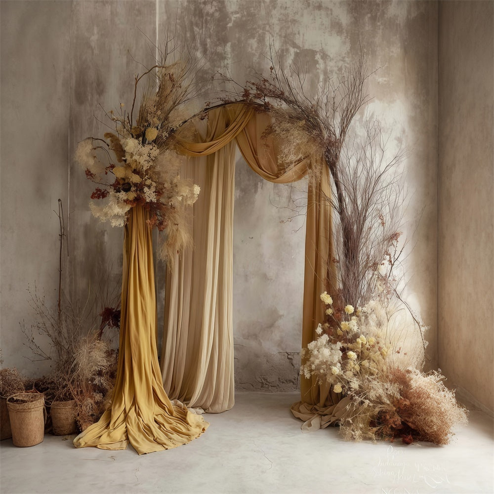 Toile de fond photo bohème Élégance Fleurs Séchées MRR7-279