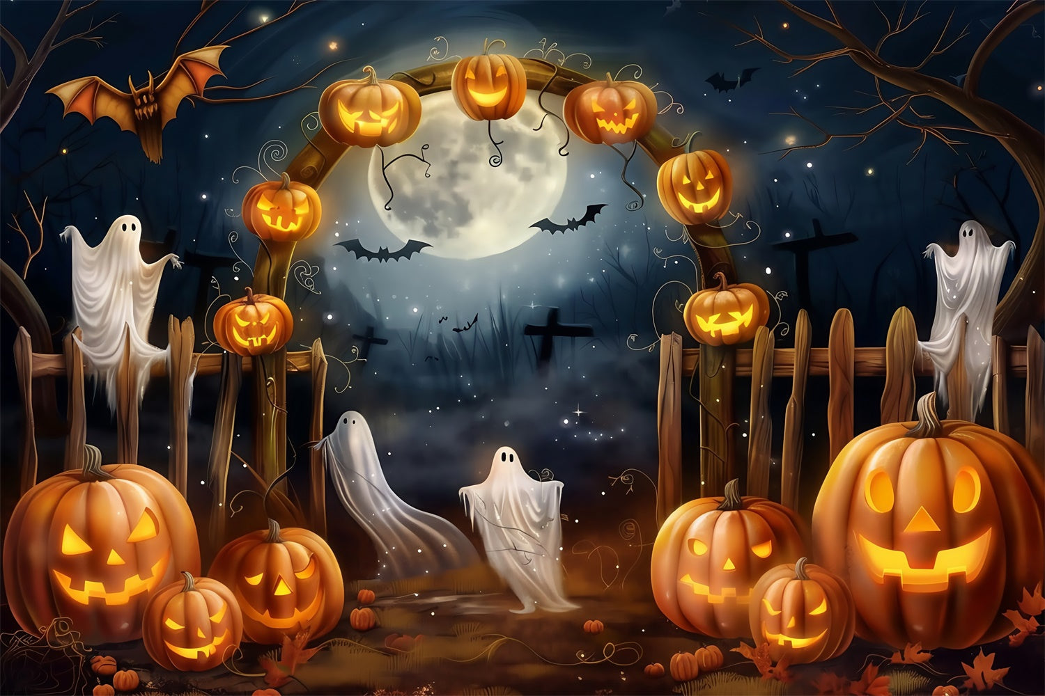 Toile de fond Photo Halloween Arche de Moisson Hantée MRR7-37