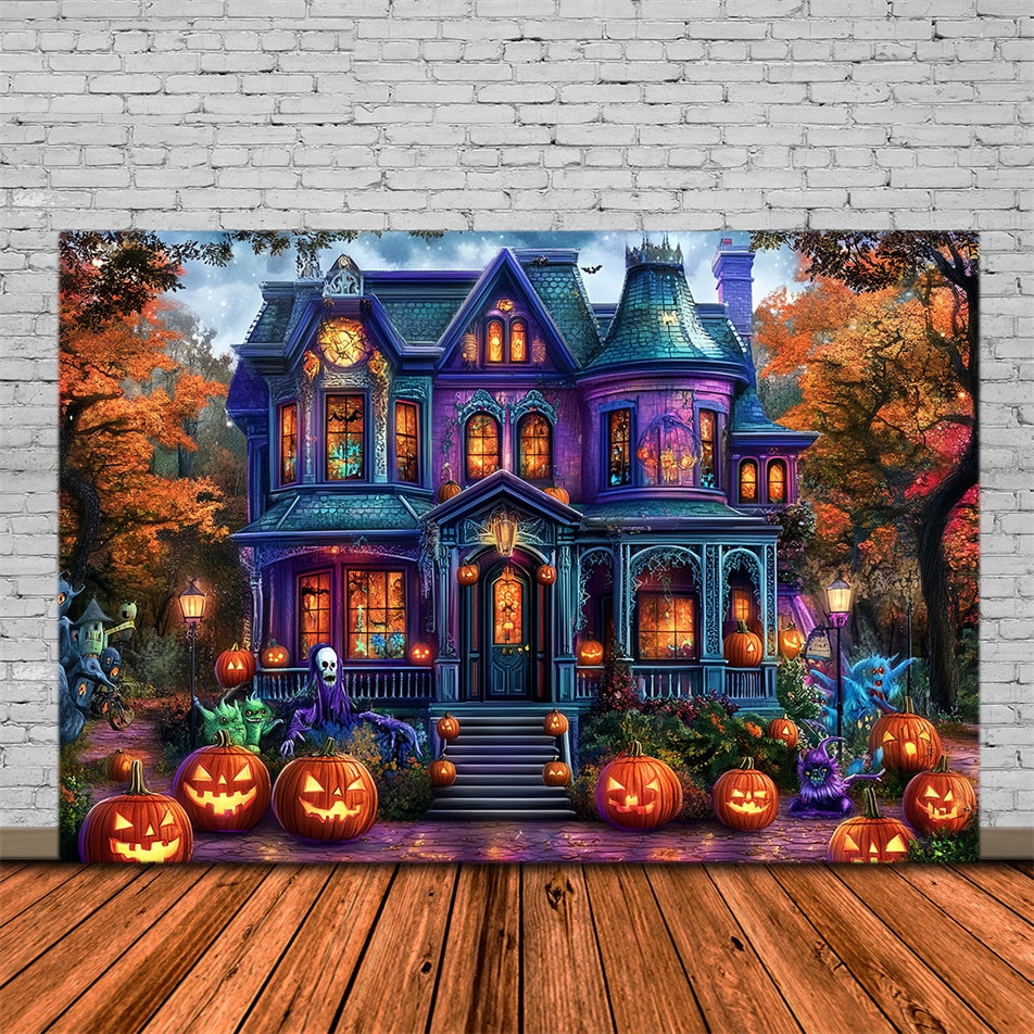 Toile de fond Photo Halloween Domaine d’Automne Frissonnant MRR7-41