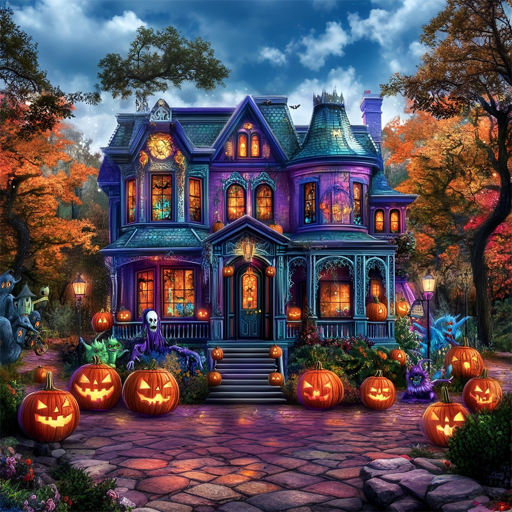 Toile de fond Photo Halloween Domaine d’Automne Frissonnant MRR7-41
