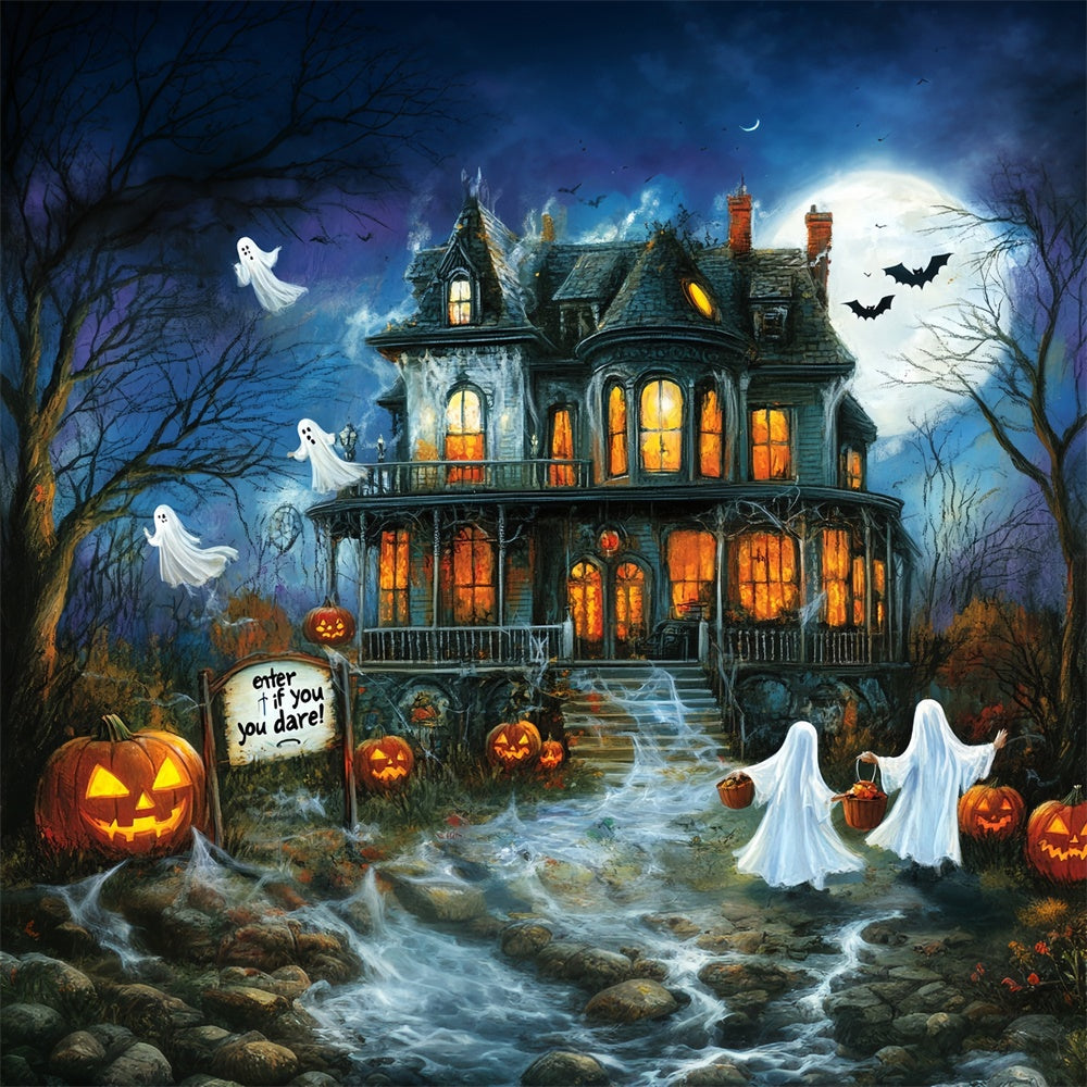 Toile de fond Photo Halloween Manoir Hanté et Fantômes MRR7-43
