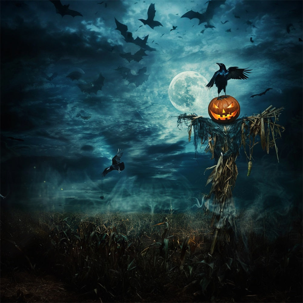 Toile de fond Halloween Horreur de Moisson au Clair de Lune MRR7-44