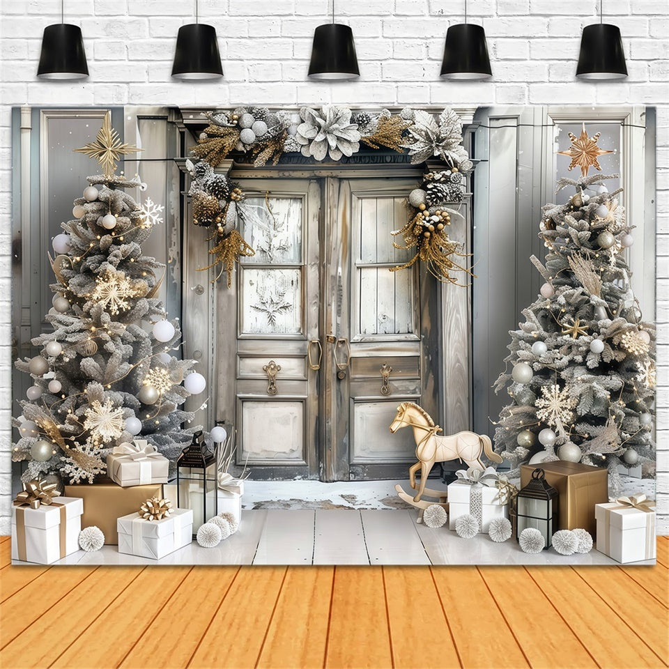 Toile de fond photo Noël Entrée de Fêtes Luxueuse MRR7-57