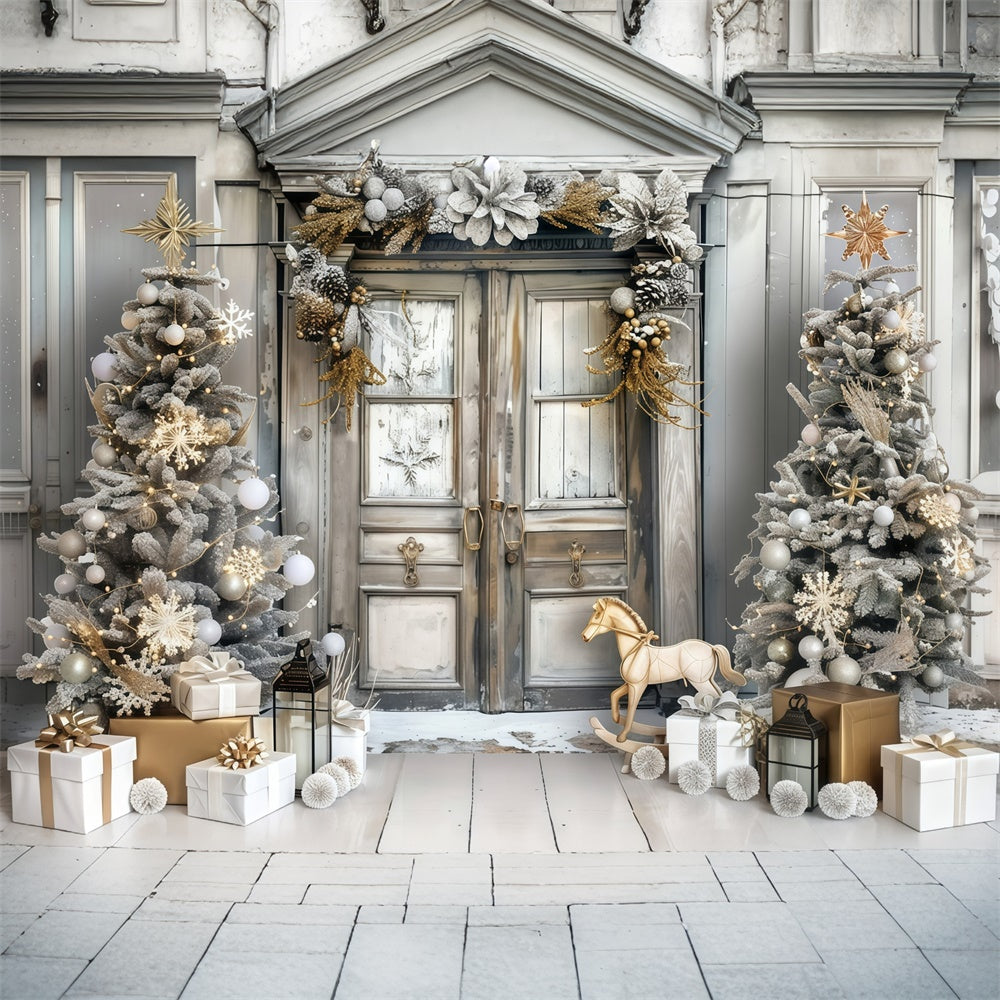 Toile de fond photo Noël Entrée de Fêtes Luxueuse MRR7-57