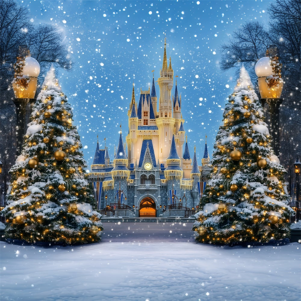 Toile de fond Noël Château Enchanté de Noël MRR7-59