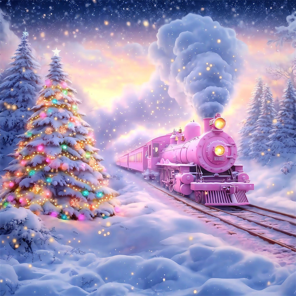 Toile de fond photo Noël Voyage Magique Sous la Neige MRR7-61