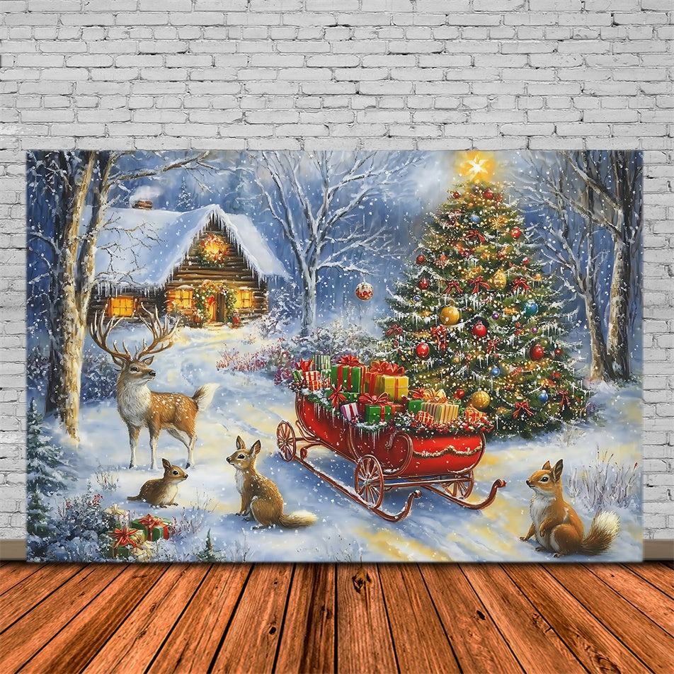 Toile de fond Noël Petite Créature Hivernale Paisible MRR7-63