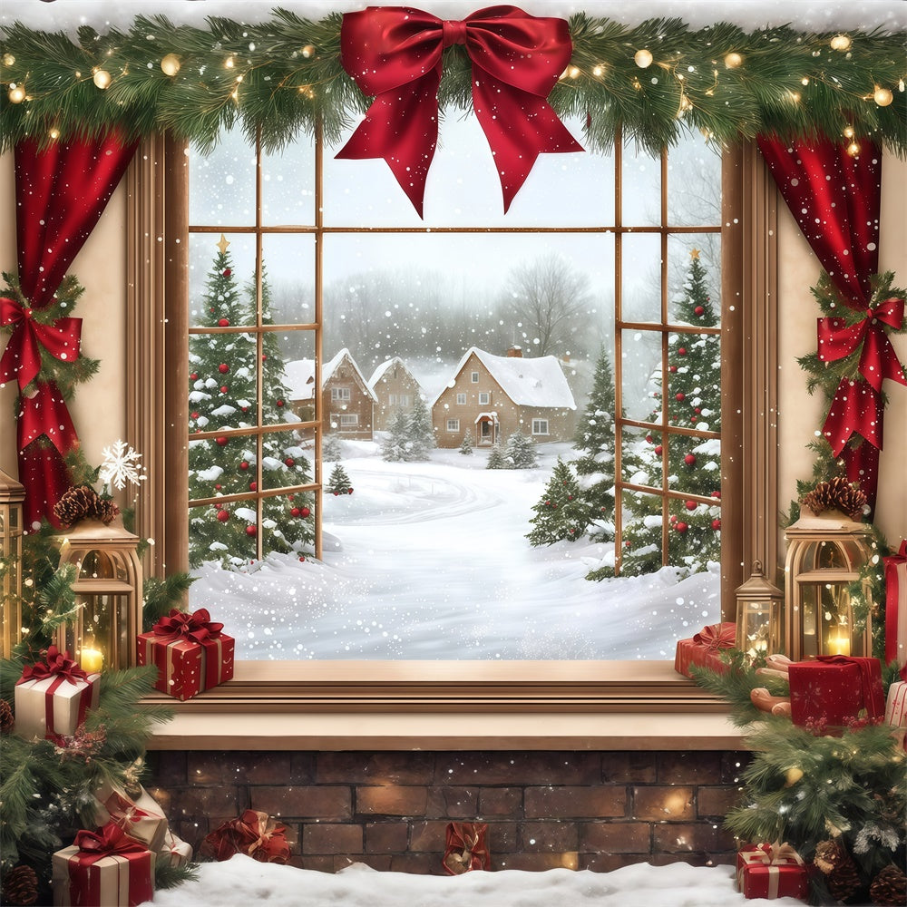 Toile de fond photo Noël Magie Fenêtre de Noël MRR7-68