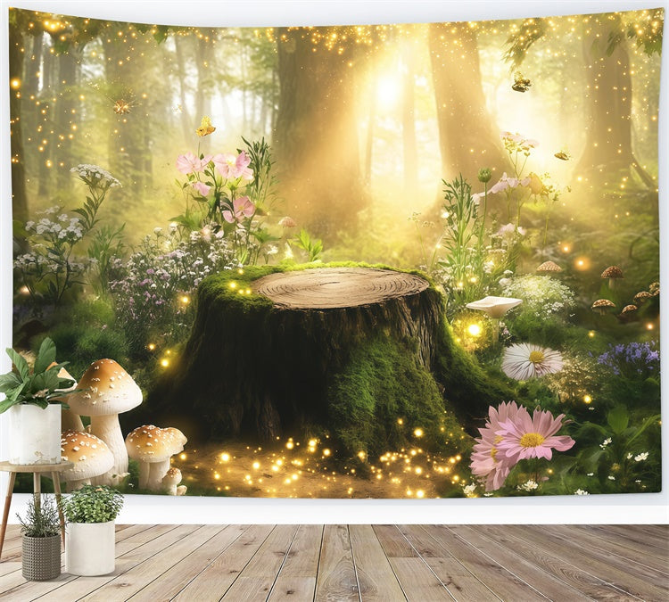 Toile de fond Photo Forêt Fantaisie Prairie Fée Rayon Soleil MRR7-94
