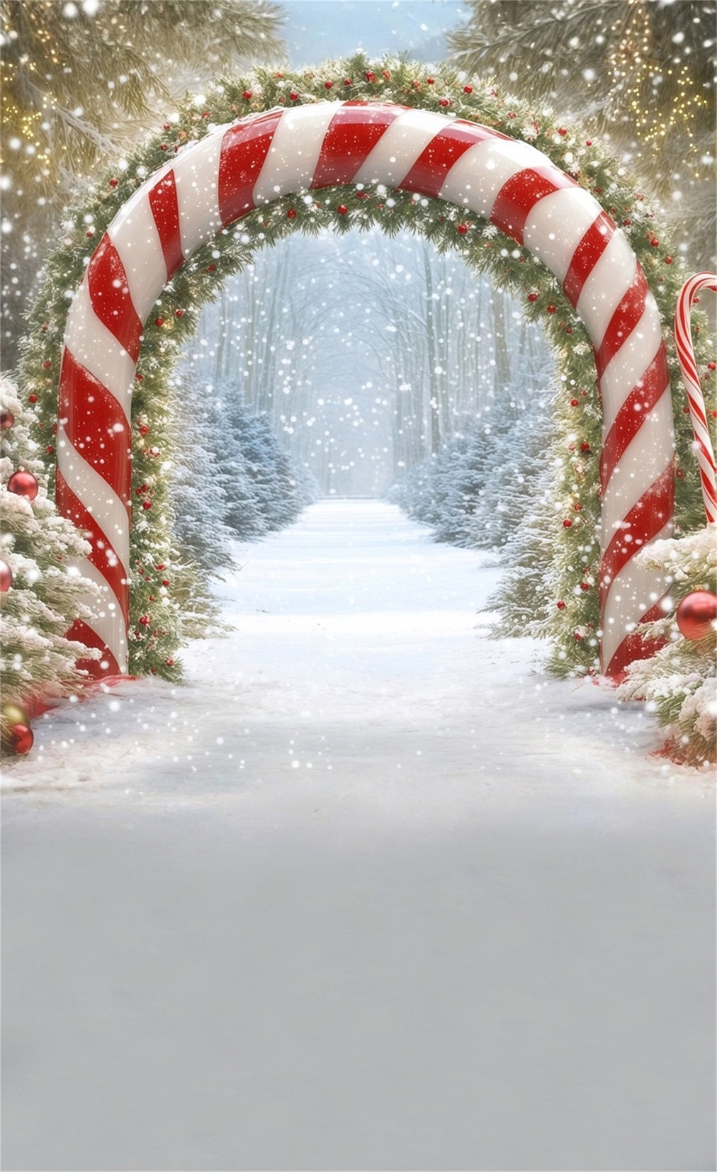 Toile de fond Noël Arche Sucrée Forêt Enneigée MRR8-108