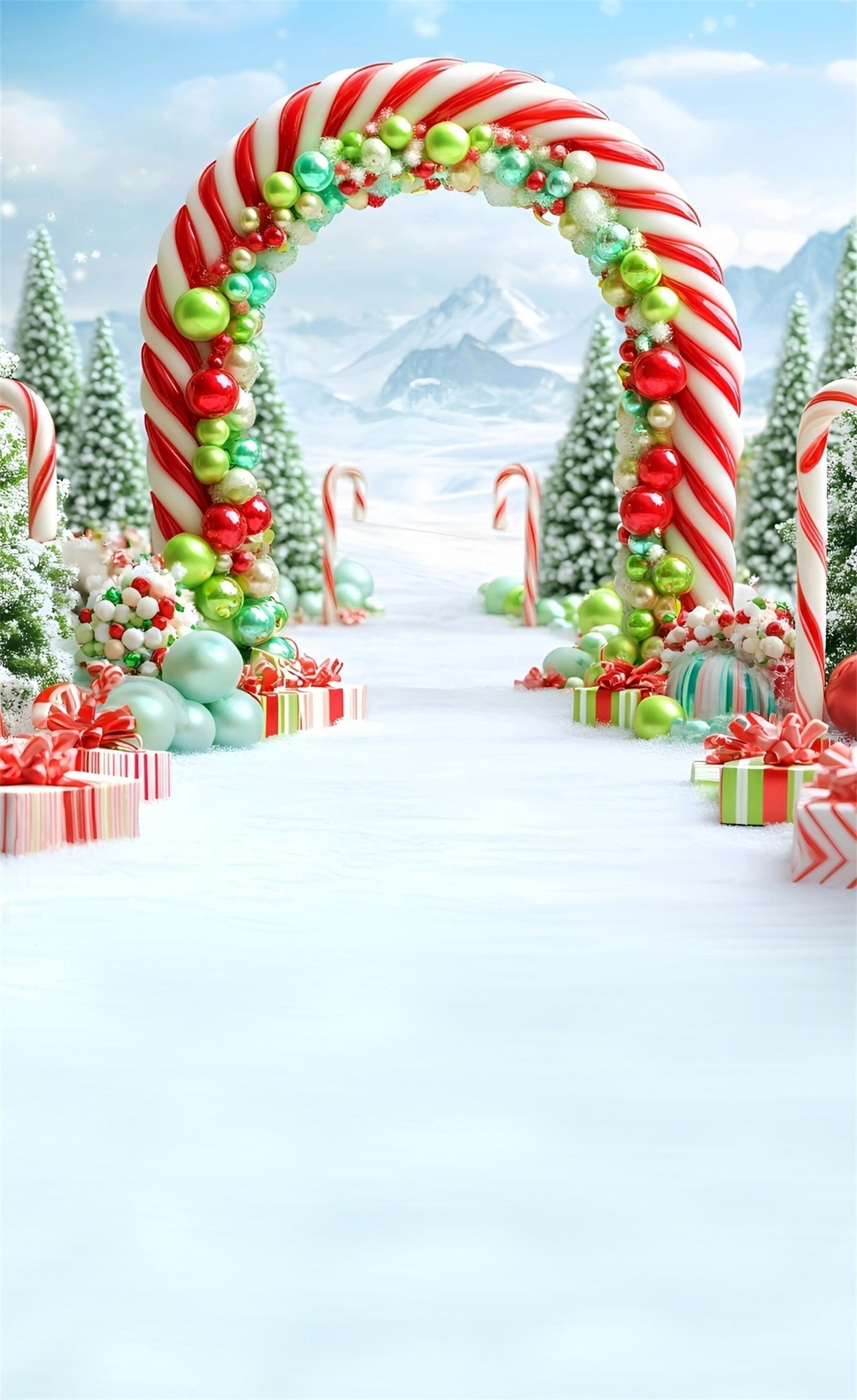 Toile de fond Noël Arche Sucrée Classique Neigemass MRR8-112