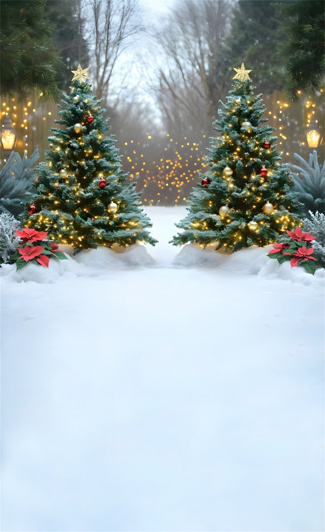 Toile de fond Noël Sapin Doré Étincelant Haute Résolution MRR8-129
