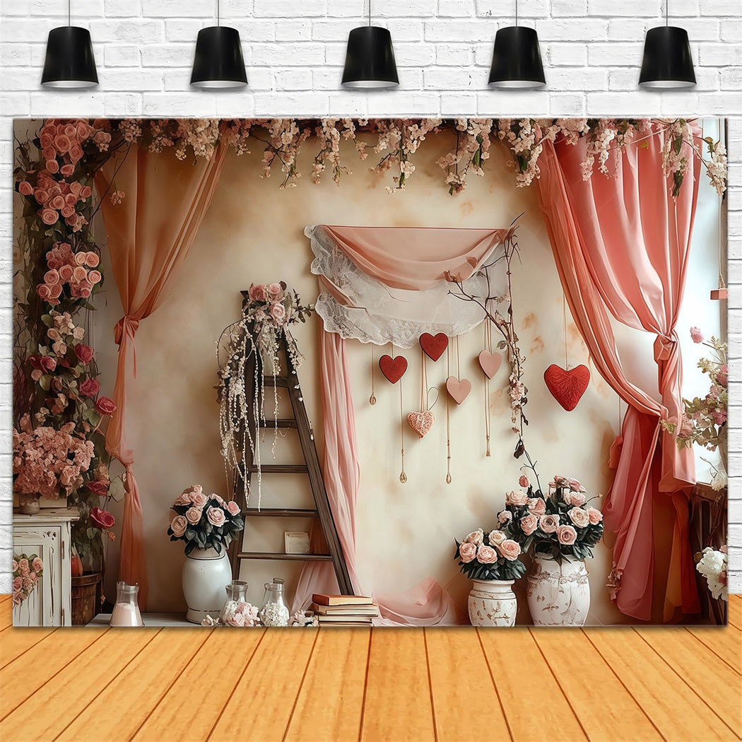 Toile de fond Saint-Valentin Cœur Floral Romantique Photo MRR8-274