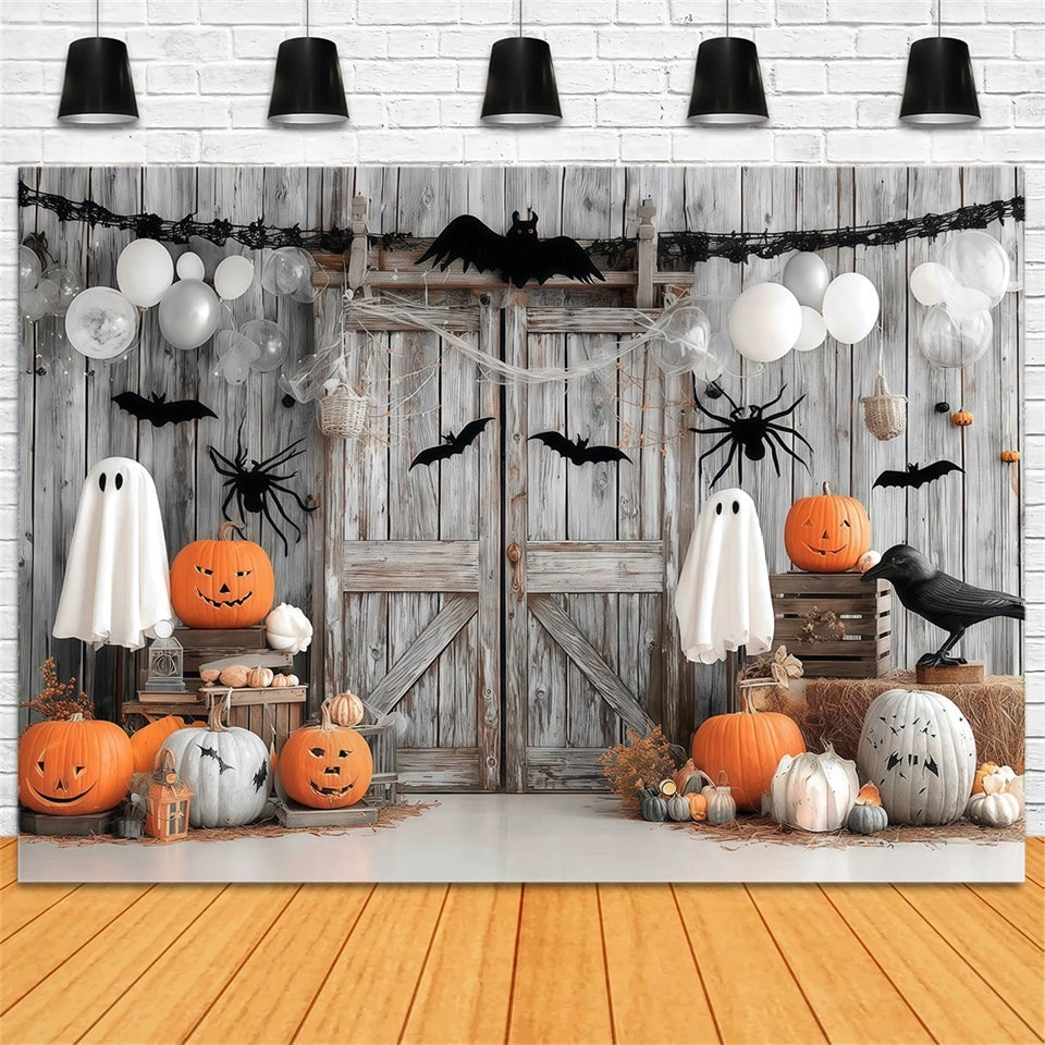 Toile halloween Porte Bois Chauve-souris Araignée MRR8-33