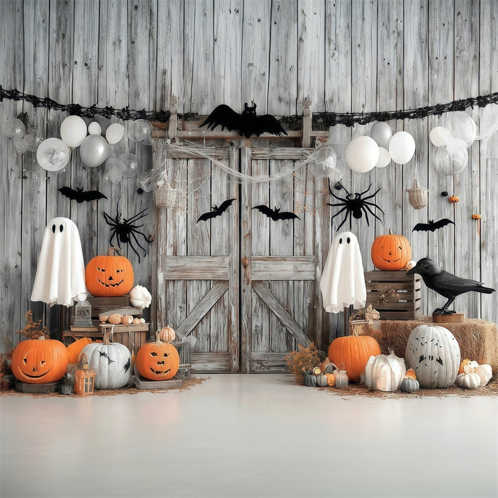 Toile halloween Porte Bois Chauve-souris Araignée MRR8-33