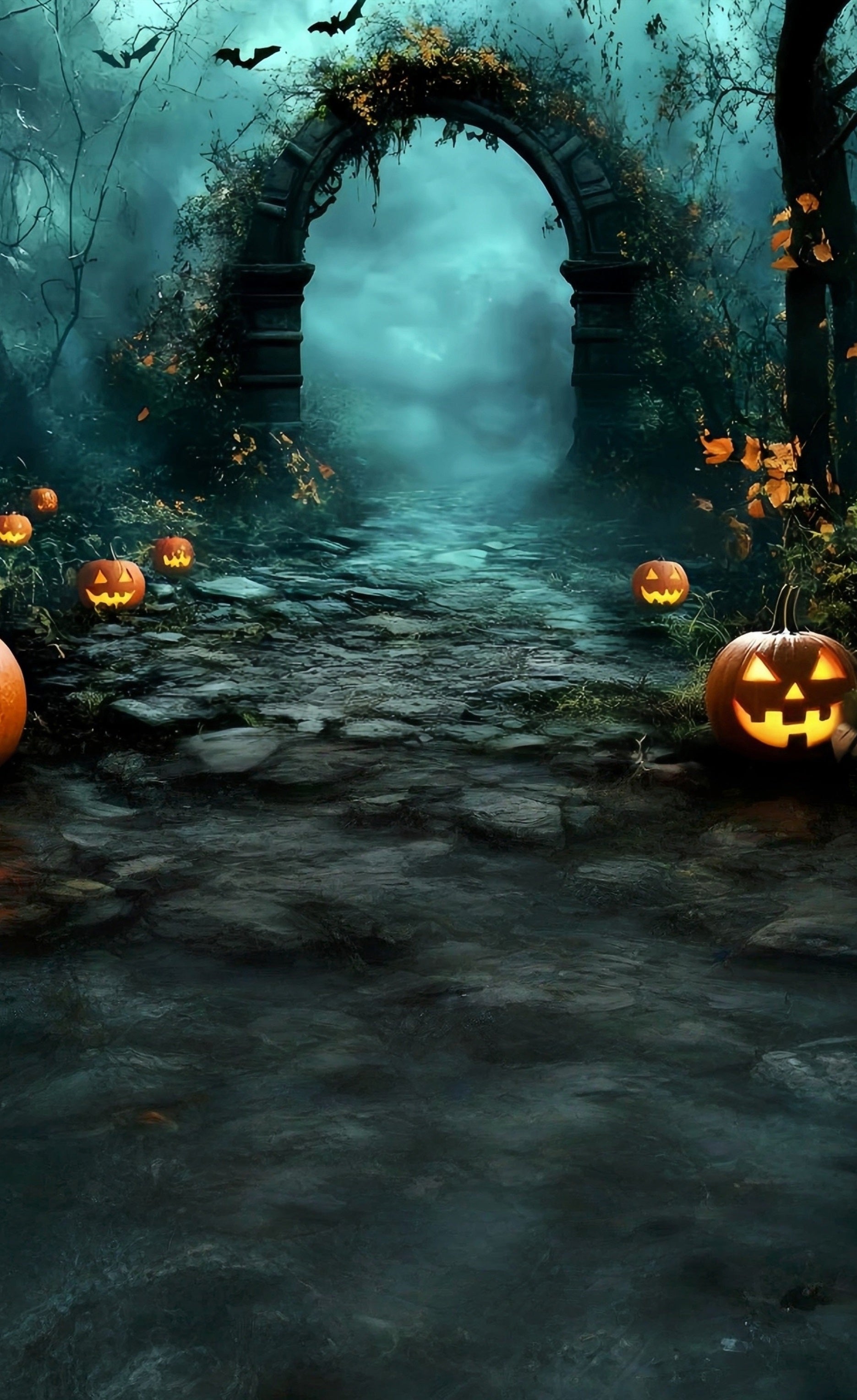 Toile de fond Sweep Halloween Idées Arches Couverte de Vignes Brume MRR8-61