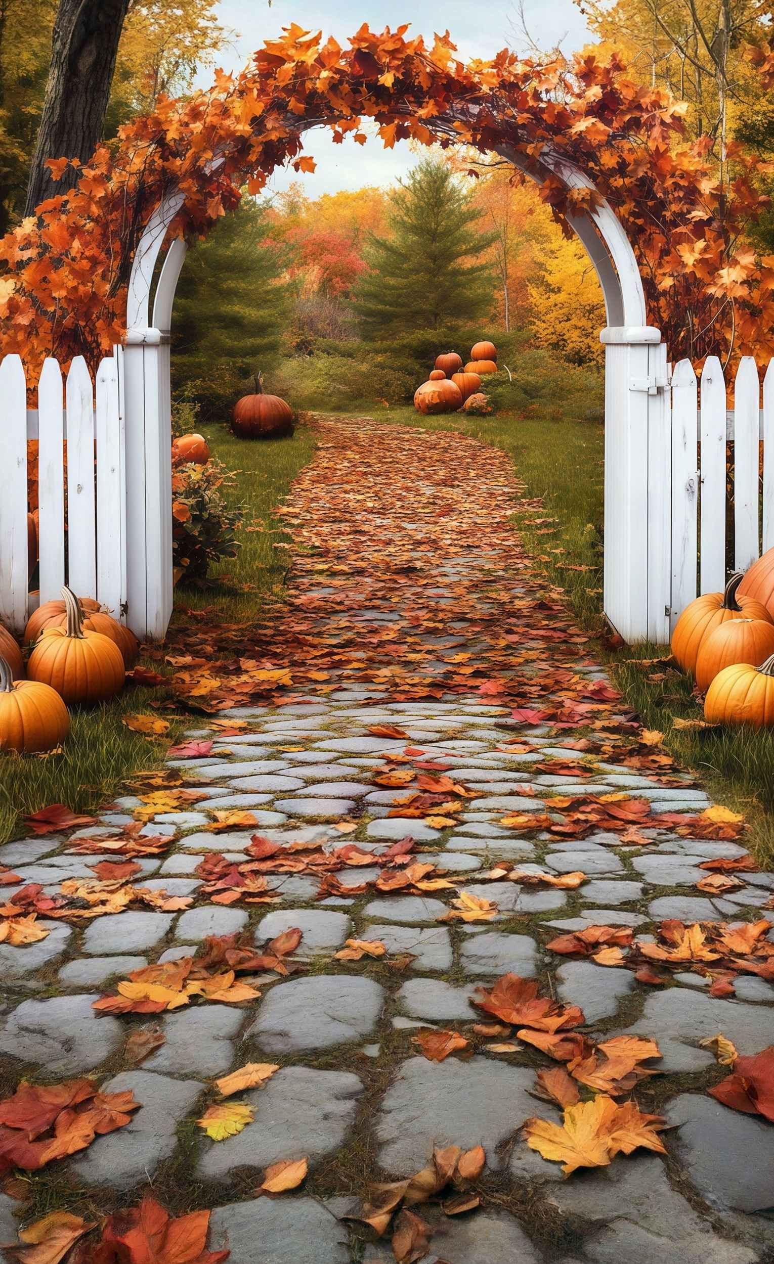 Toile de fond Sweep Feuilles d’Automne Portail Arche Feuilles MRR8-73