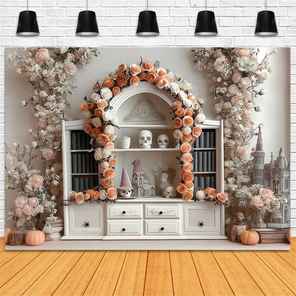 Toile de fond halloween Crâne Fleur Intérieur MRR8-8