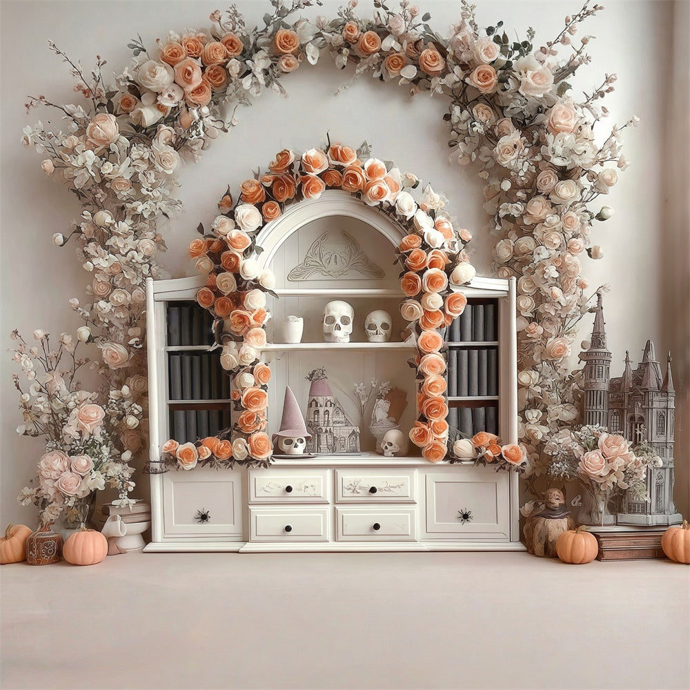 Toile de fond halloween Crâne Fleur Intérieur MRR8-8