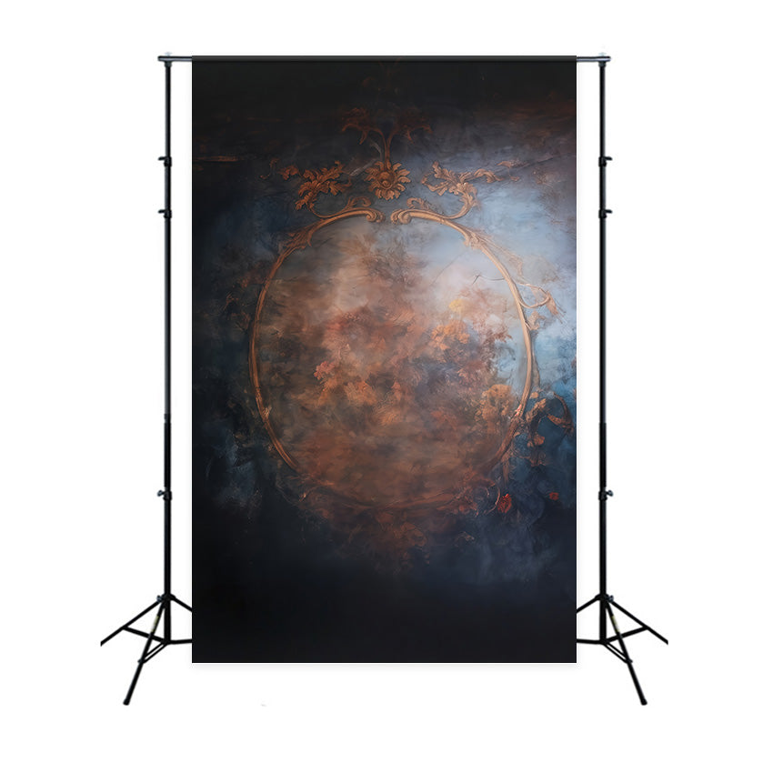 Toile de fond Vintage Rétro Cadre Orné Circulaire Photo Vintage MRR9-113