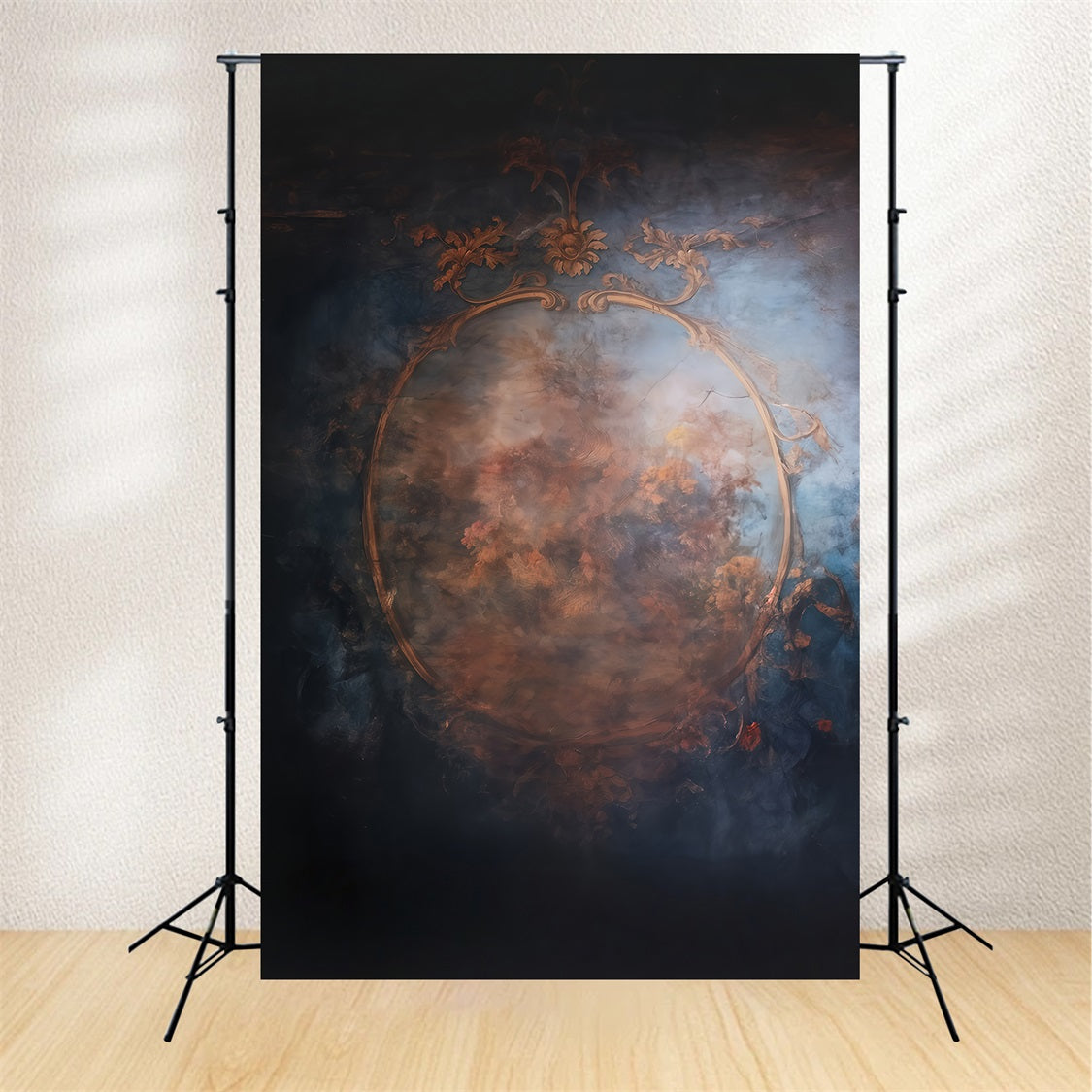 Toile de fond Vintage Rétro Cadre Orné Circulaire Photo Vintage MRR9-113