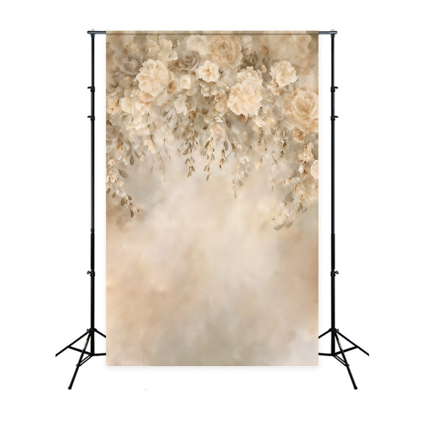 Toile de fond Vintage Cascade Florale Suspendue Beige Photo Classique MRR9-115