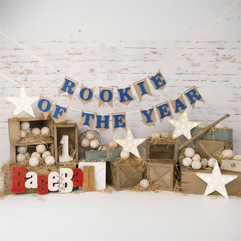 Toile de fond 1er Anniversaire Baseball Rookie Smash Cake Célébration MRR9-117