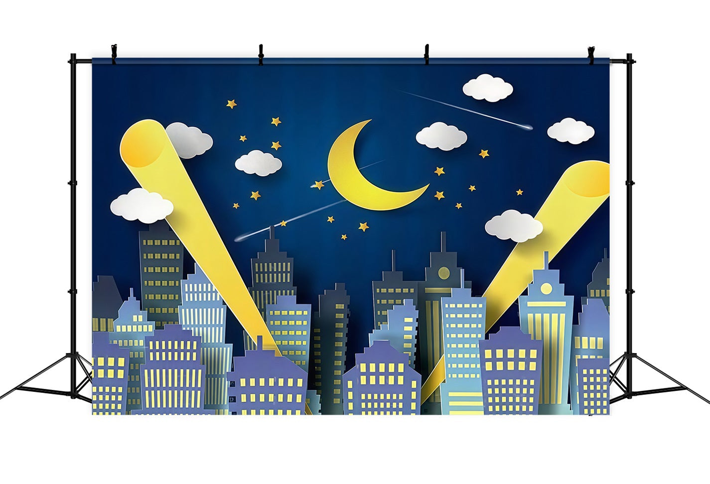 Toile de fond Nouveau-né Ville Nocturne Ligne d’Horizon Clair de Lune Enfants MRR9-128