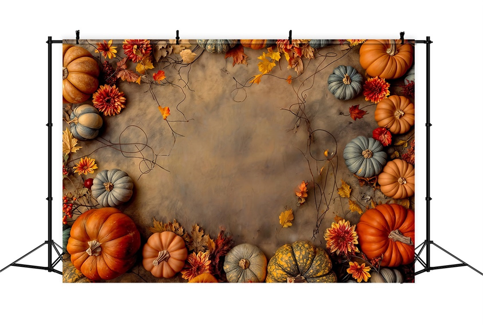 Toile de fond Automne Récolte de Citrouilles Décor Automnal MRR9-132