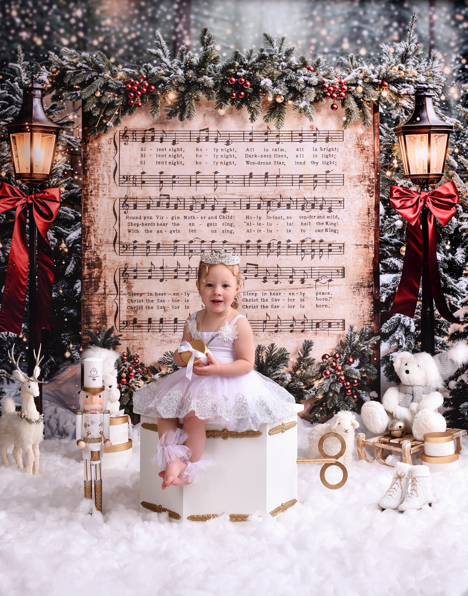Toile de fond Noël Chant de Noël Neige Joy To The World MRR9-24