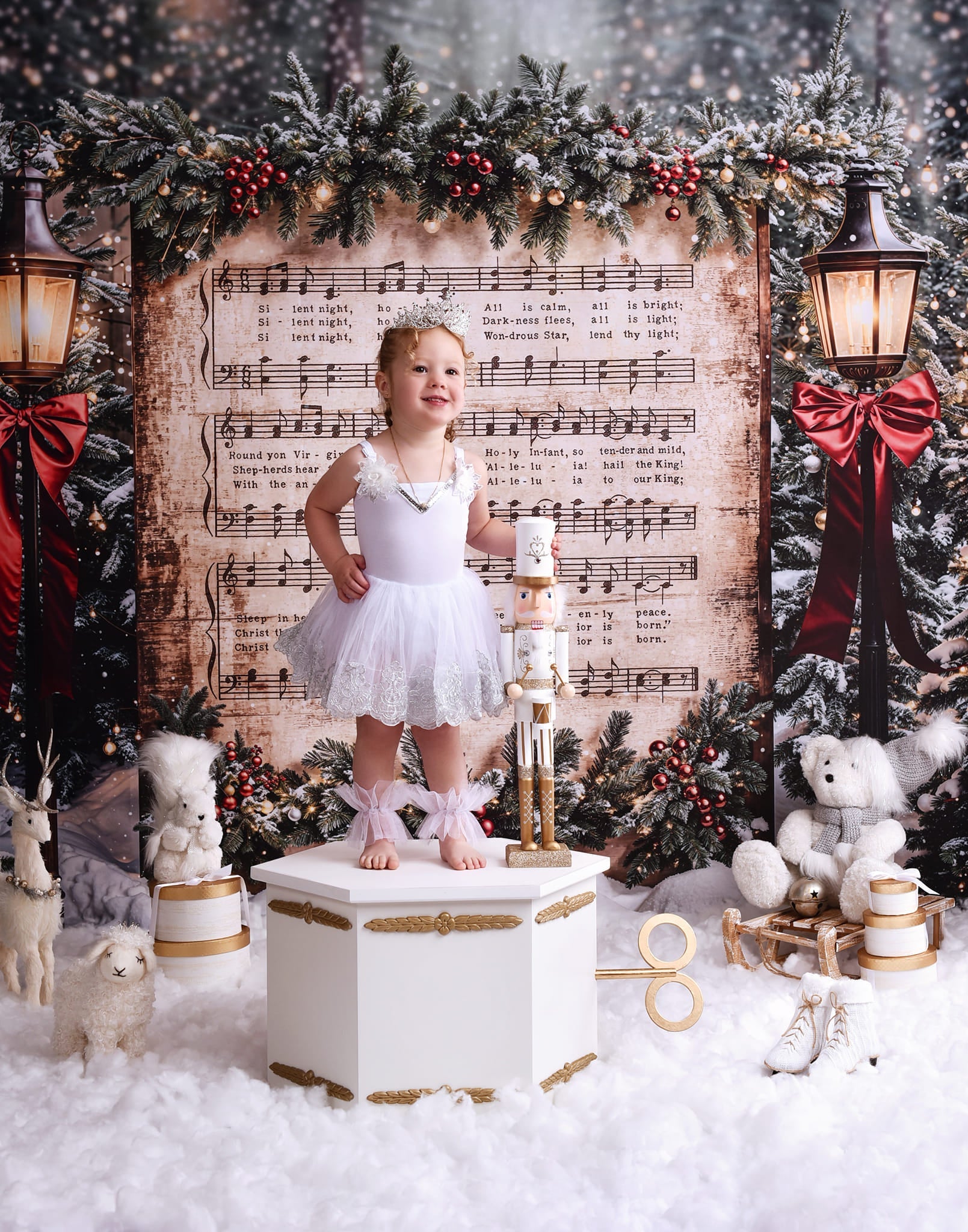 Toile de fond Noël Chant de Noël Neige Joy To The World MRR9-24