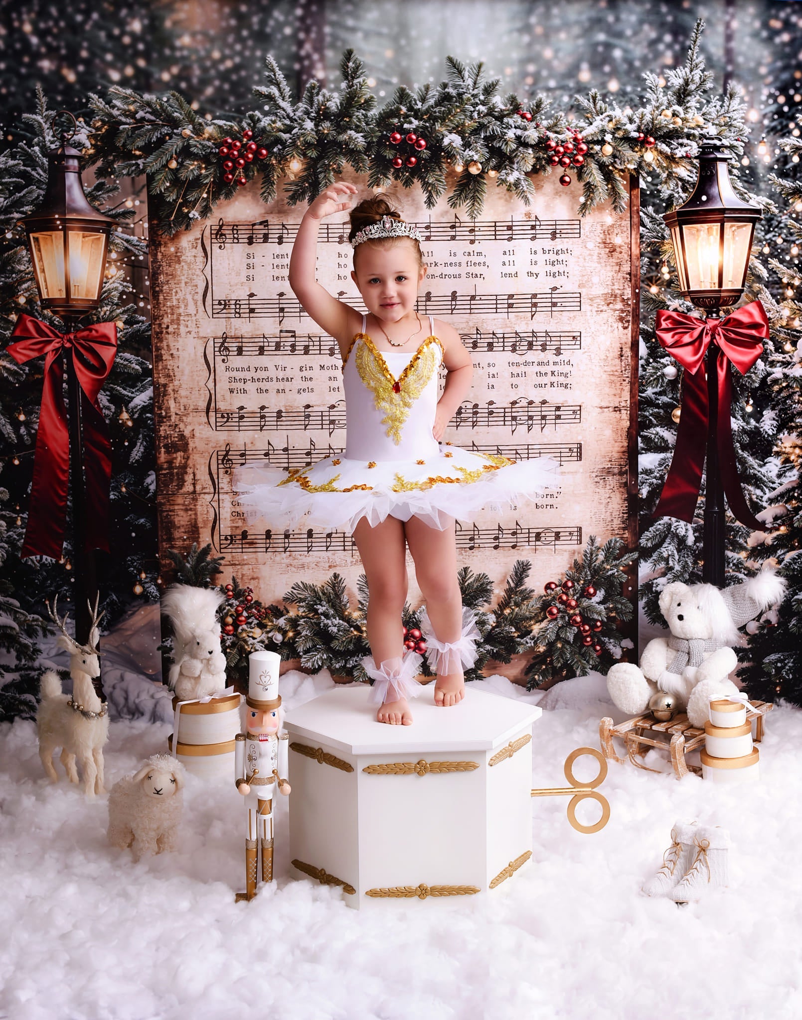 Toile de fond Noël Chant de Noël Neige Joy To The World MRR9-24