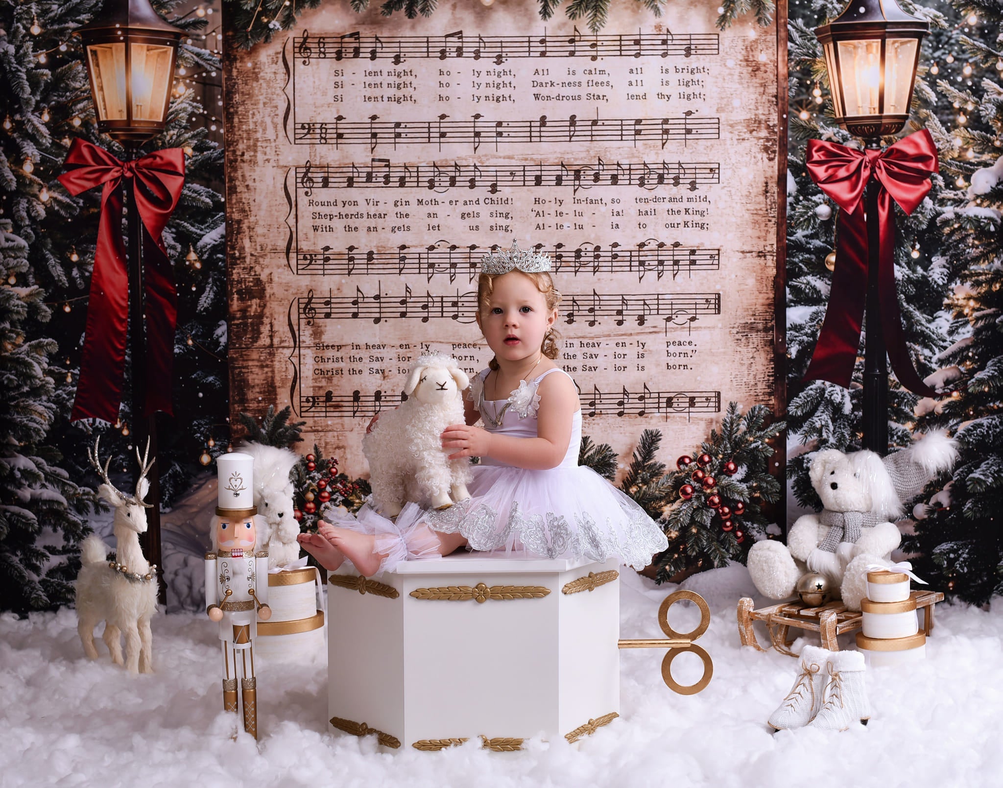 Toile de fond Noël Chant de Noël Neige Joy To The World MRR9-24